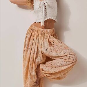 Free People Sweet Tea Eyelet Washed Lounge Pants